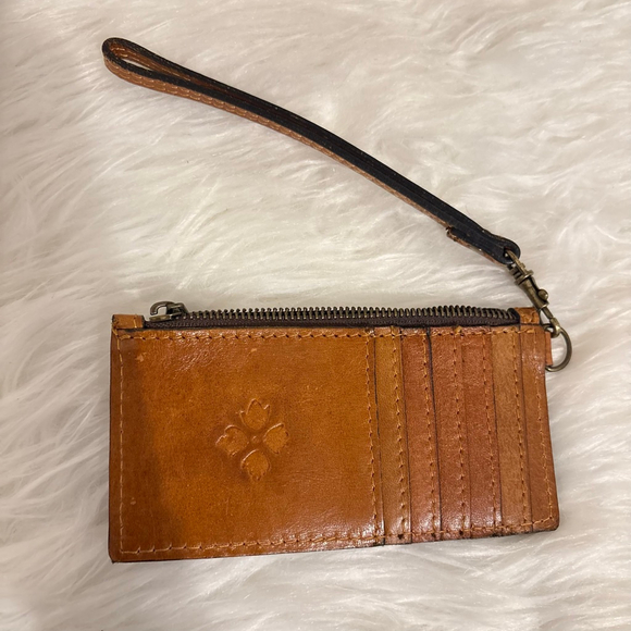 Patricia Nash Handbags - Women's Patricia Nash Brown Leather Wristlet Clutch Mini Zip Wallet